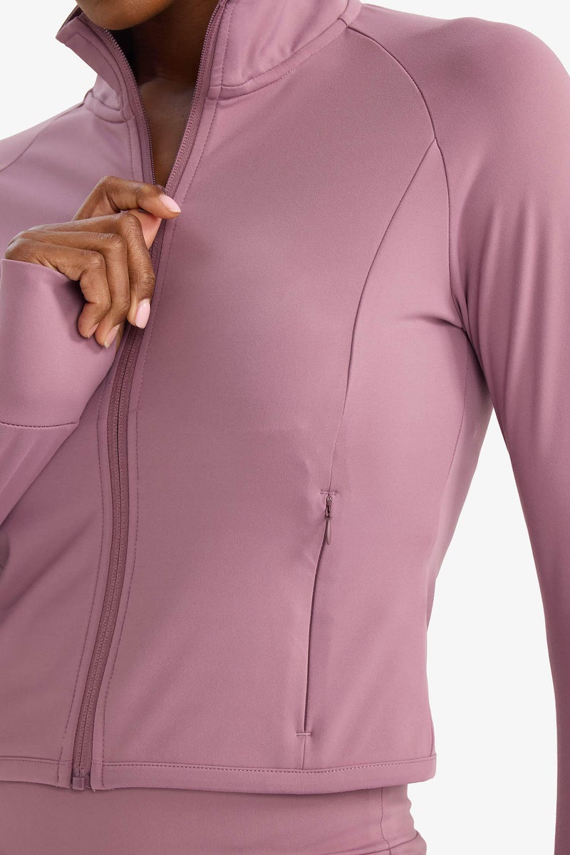 DeFacto Pink Woman Slim Fit Soft Fleece Lined Long Sleeves Sports Zip Up Sweatshirt Casual - Image 5